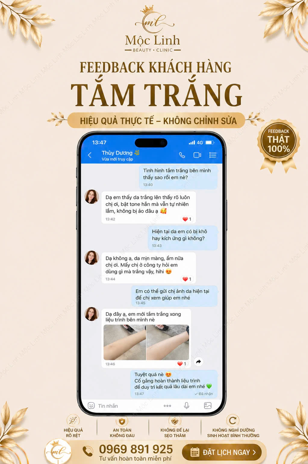 Quy trình tắm trắng an toàn tại Mộc Linh Hải Phòng