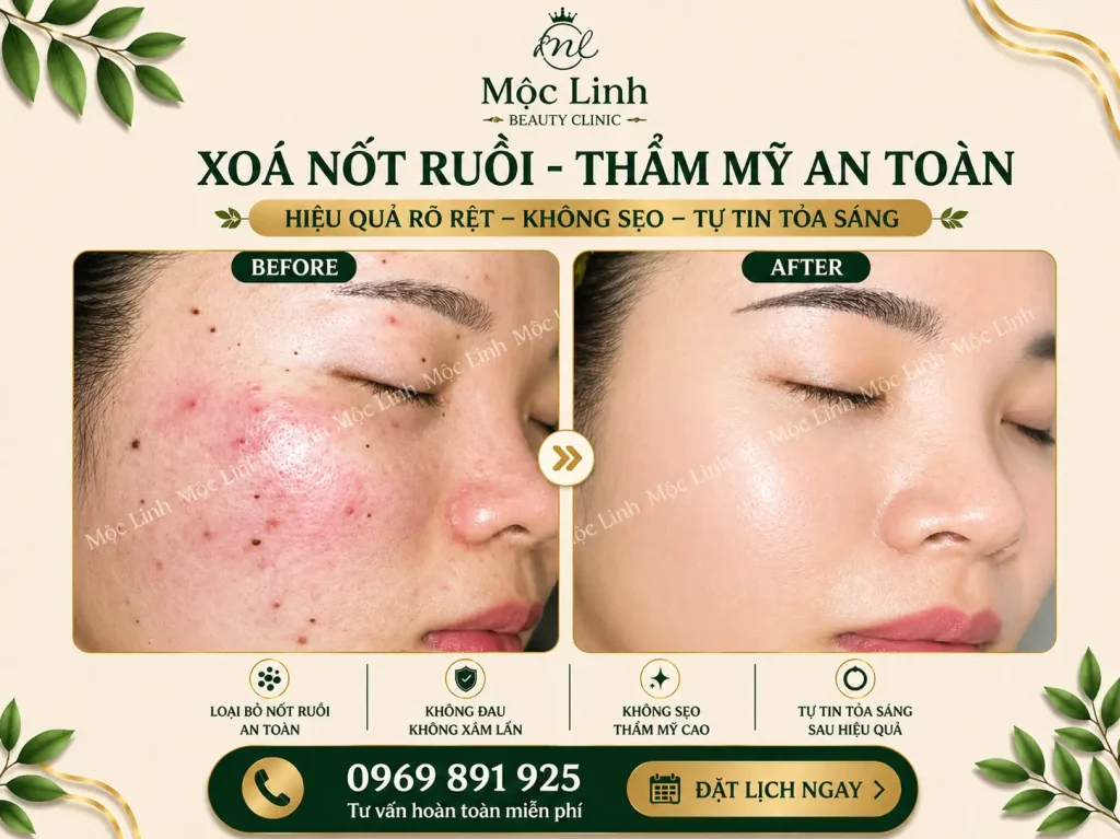 Tẩy nốt ruồi, mụn cơm, mụn thịt