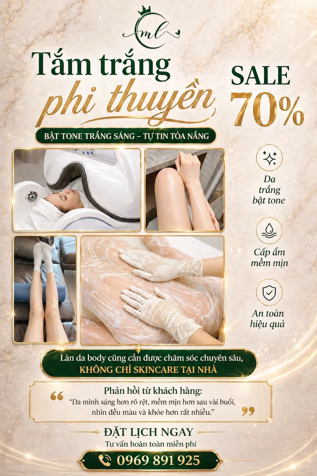 Chuyên viên thực hiện tắm trắng phi thuyền tại Hải Phòng