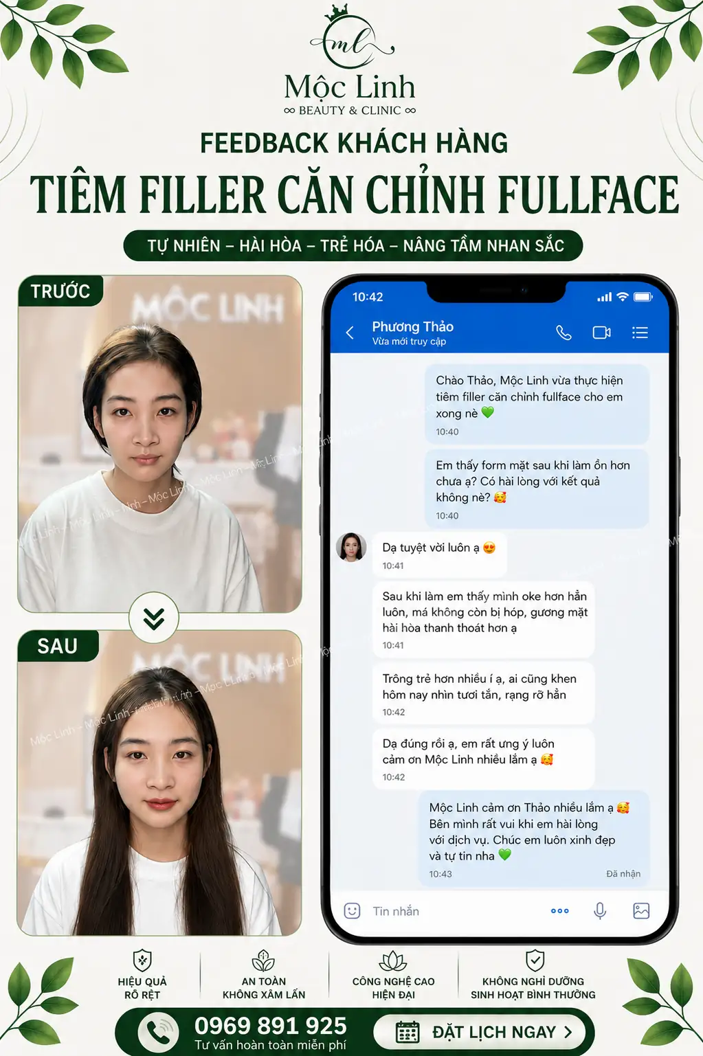 Tiêm filler rãnh cười xóa nếp nhăn tại Thẩm Mỹ Mộc Linh