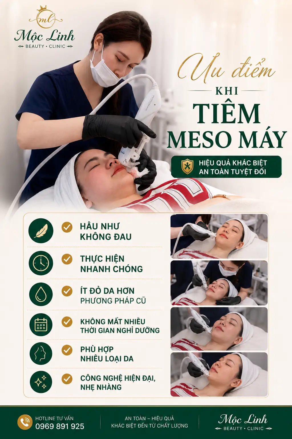 Tiêm meso máy an toàn tại Thẩm Mỹ Mộc Linh Hải Phòng