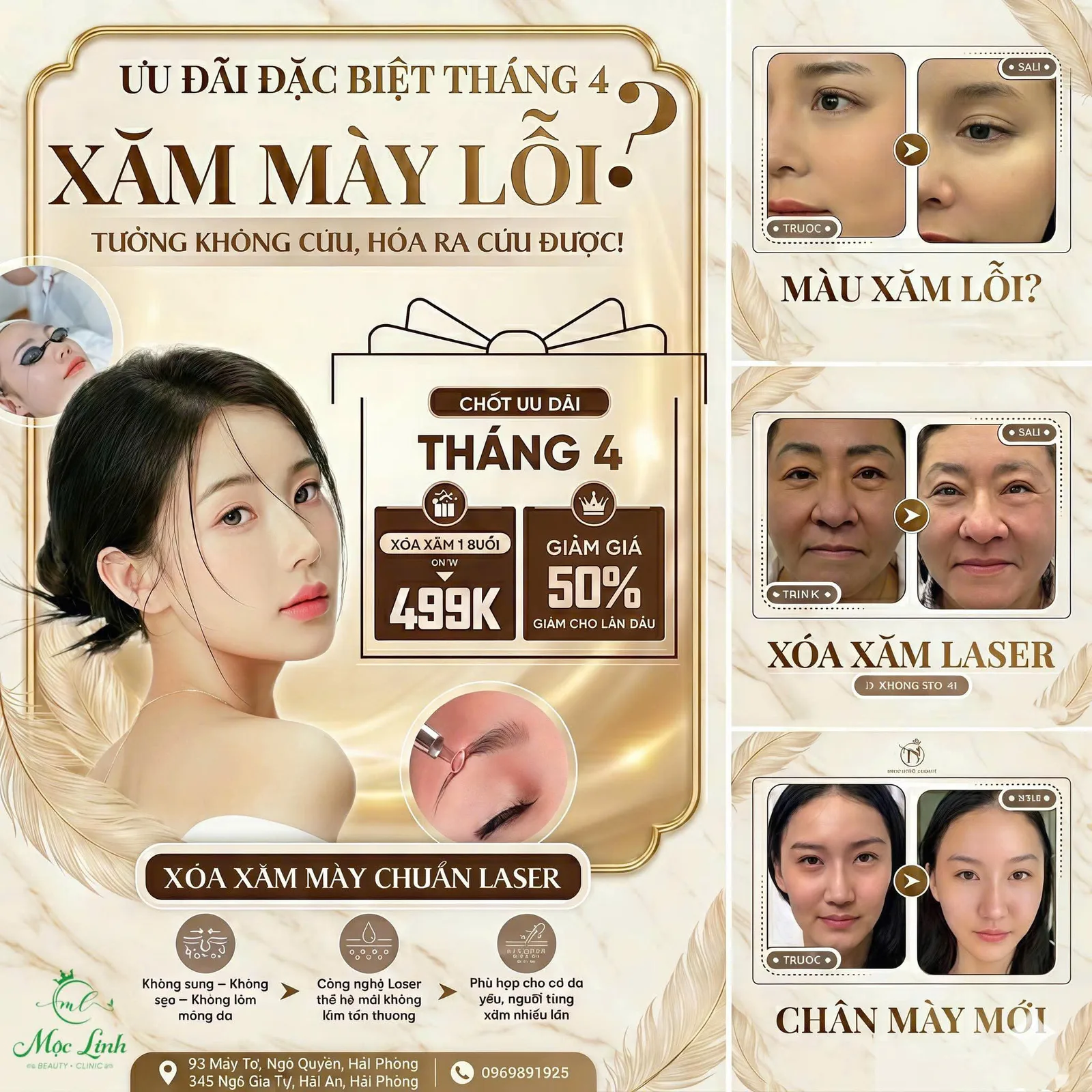 Kết quả phun xăm lông mày đẹp tự nhiên tại Hải Phòng