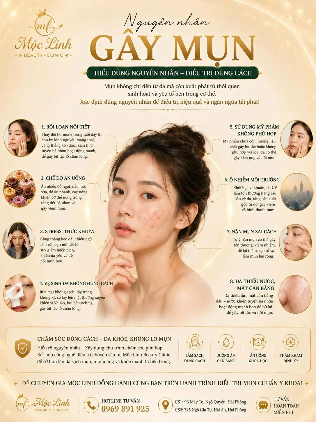 Điều trị mụn chuẩn y khoa tại Thẩm Mỹ Mộc Linh Hải Phòng